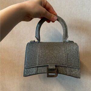 Balenciaga hourglass bag glitter xs